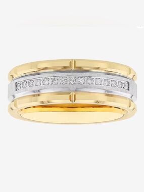 Men’s 8MM 1/8 CT. T.W. Natural White Diamond Tungsten Wedding Band